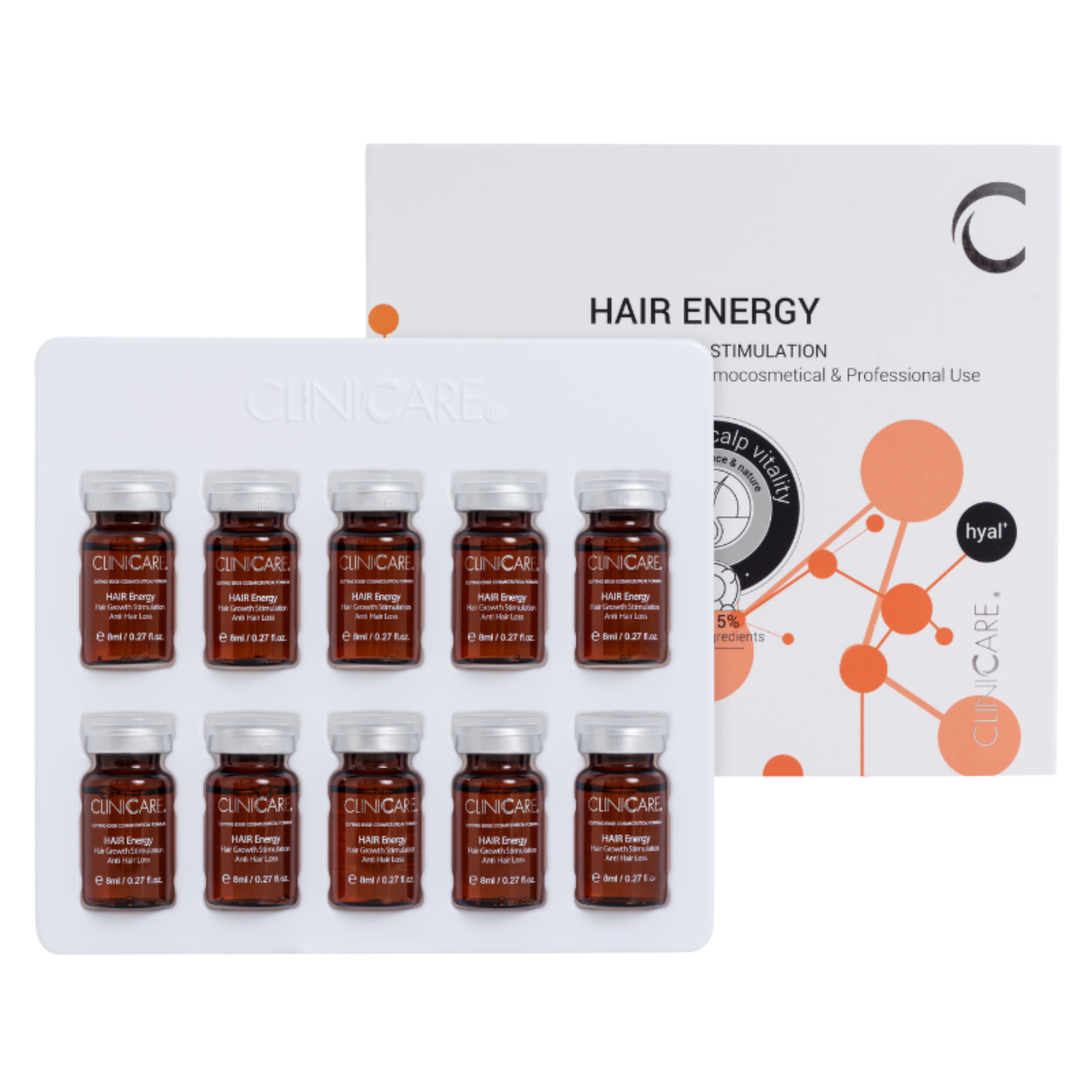 CLINICCARE HAIR ENERGY anti-hair loss vial (2% HA) 10x8ml